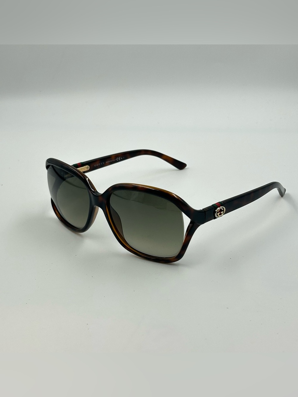 Gucci oversized sunglasses tortoise 3646/S red green ribbon